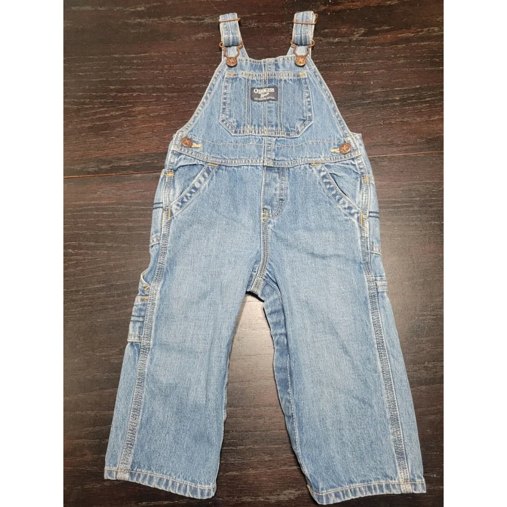 Vtg Oshkosh BGosh Vestbak Overalls Denim 18 Months Carpenter USA Made 80s 90s